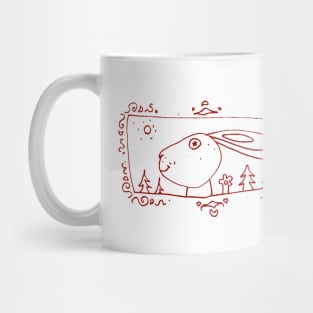 just a happy rabbit saying hi Mug
